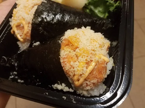 Pikantne Sushi Tuńczyka Wodorostami Morskimi Bliska — Zdjęcie stockowe