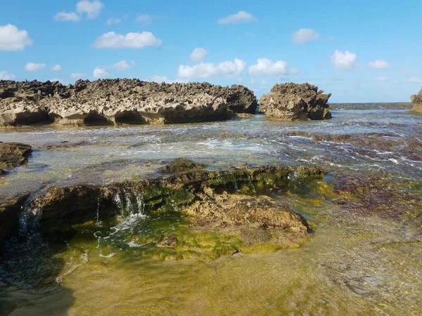 Felsenküste Strand Oder Der Küste Mit Gezeitenpools Isabela Puerto Rico — Stockfoto