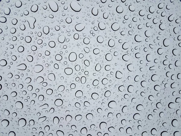 Ronde Waterdruppels Druppels Glas Raam Oppervlak Van Regen — Stockfoto