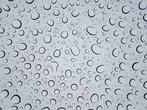 Cirkulära Vattendroppar Eller Droppar Glasfönster Eller Yta Från Regn — Stockfoto