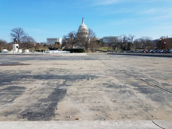 Estanque Seco Cemento Edificio Del Capitolio Washington — Foto de Stock