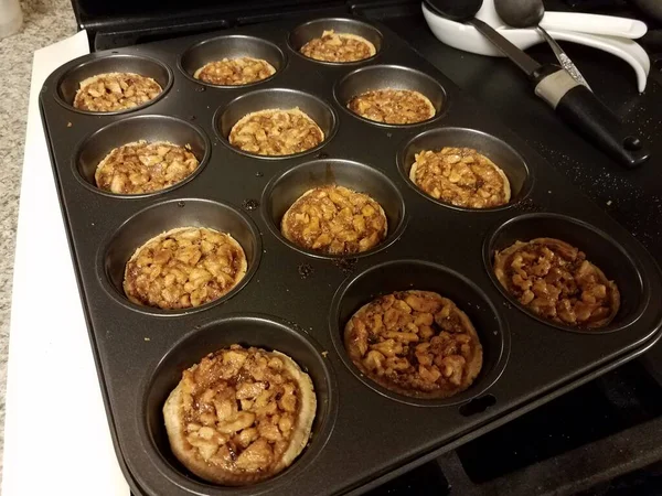 Kleine Gebackene Pekannuchen Desserts Blech — Stockfoto