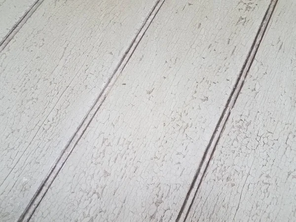 Alte Abblätternde Und Rissige Weiße Farbe Auf Holzbrettern — Stockfoto