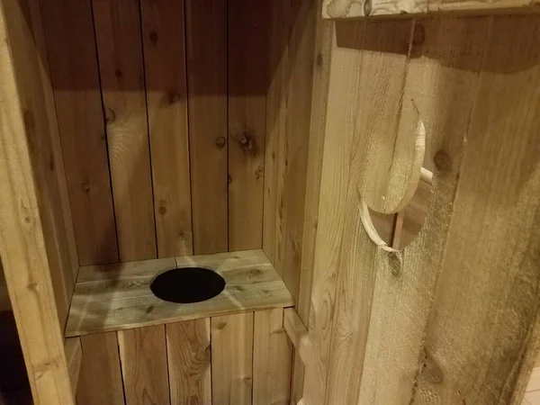 Wooden Outhouse Bathroom Hole Toilet — Stock Photo, Image