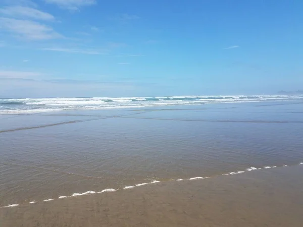 Oceano Água Mar Areia Costa Newport Oregon — Fotografia de Stock