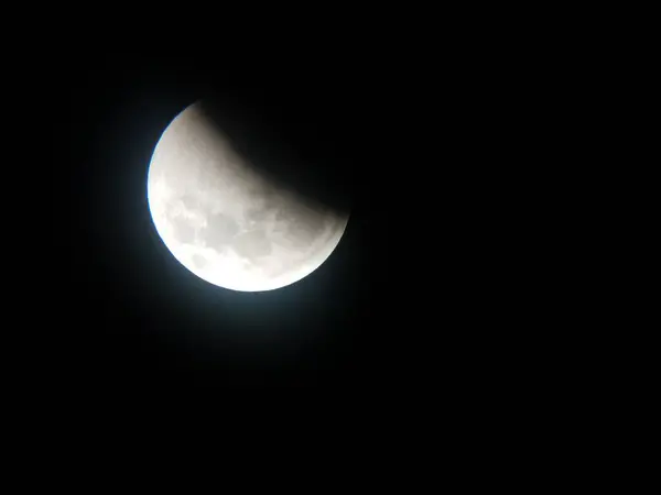 Eclissi Lunare Della Luna Con Ombra Della Terra Crateri — Foto Stock