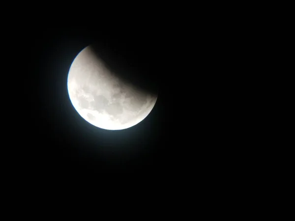 Eclissi Lunare Della Luna Con Ombra Della Terra Crateri — Foto Stock