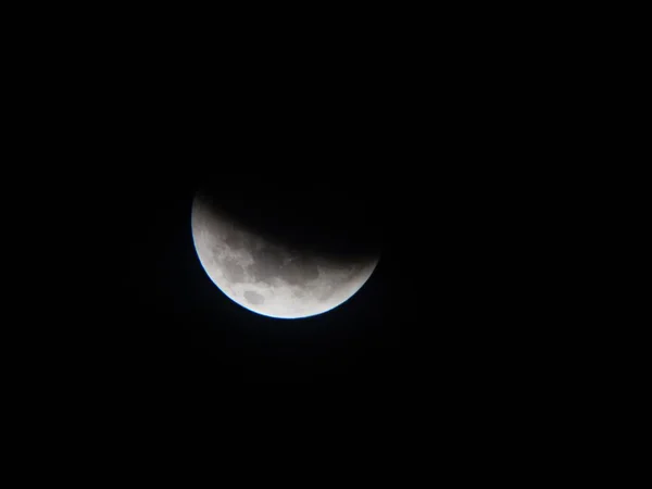 Eclissi Lunare Della Luna Con Ombra Della Terra Crateri — Foto Stock