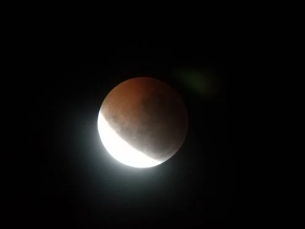 Eclissi Lunare Della Luna Con Ombra Della Terra Crateri — Foto Stock