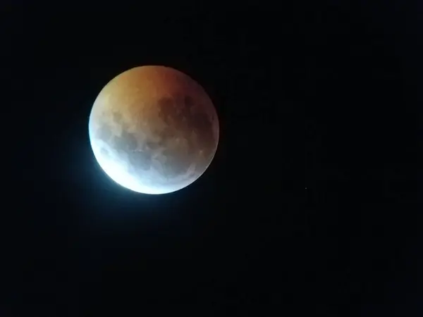 Eclissi Lunare Della Luna Con Ombra Della Terra Crateri — Foto Stock