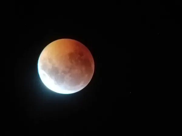 Місячне Затемнення Місяця Земною Тінь Кратери — стокове фото