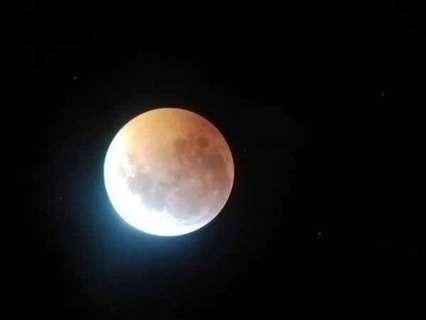 Eclissi Lunare Della Luna Con Ombra Della Terra Crateri — Foto Stock