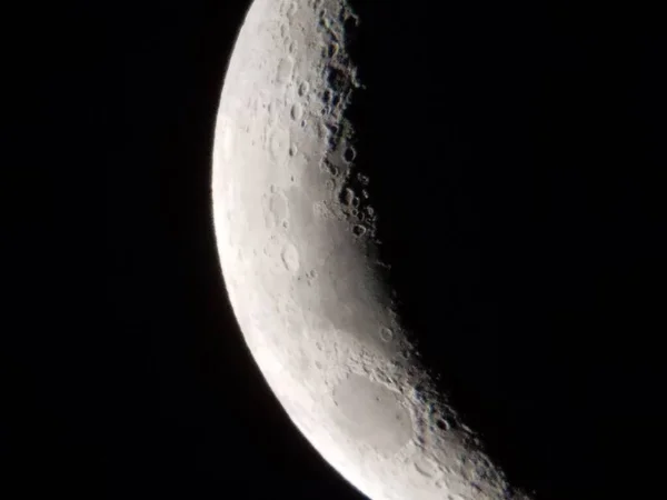 Earth Grey Moon Small Telescope — стоковое фото