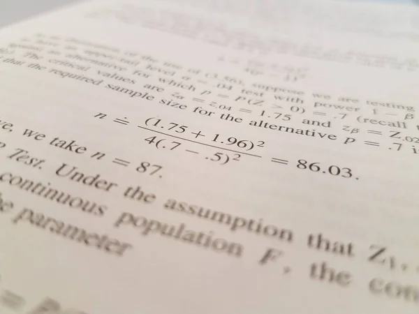 Equações Matemáticas Fórmulas Números Uma Página — Fotografia de Stock