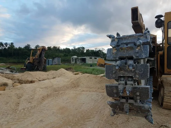 Grande Machine Industrielle Maison Chantier Construction Qui Creuse Des Fossés — Photo