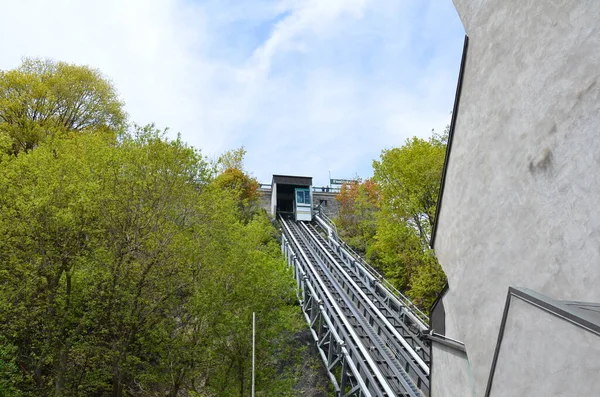 Lejtős Pálya Meredek Dombon Quebec Kanada Fák — Stock Fotó