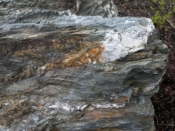 Roca Gris Roca Piedra Con Manchas Color — Foto de Stock