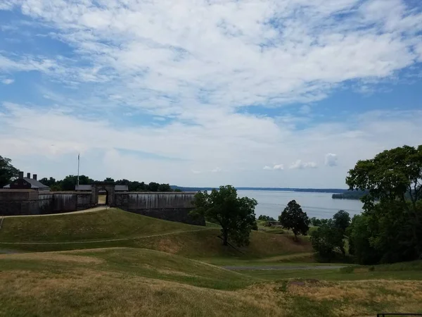 Vista Del Washington Río Potomac Hierba Verde — Foto de Stock