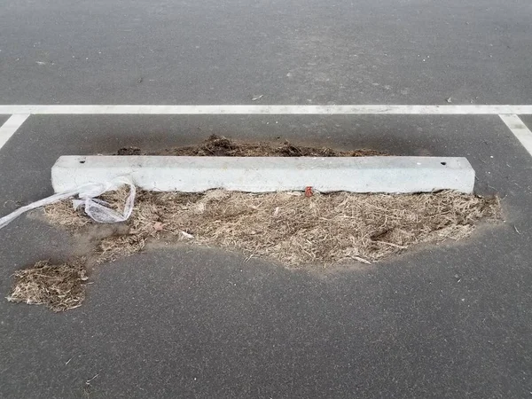 Acera Estacionamiento Cemento Asfalto Pavimento Con Suciedad Polvo —  Fotos de Stock