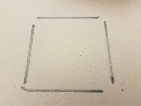 Carta Superficie Marrone Con Linee Quadrate Nere Tracciate — Foto Stock