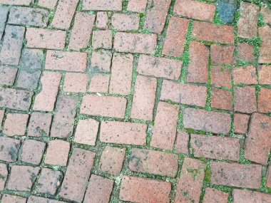 dikdörtgen kırmızı tuğla duvarcılık zemin veya zemin veya arkaplan