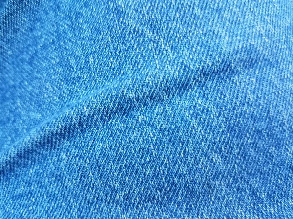 Tecido Jeans Jeans Azul Têxtil Com Vinco Dobra — Fotografia de Stock