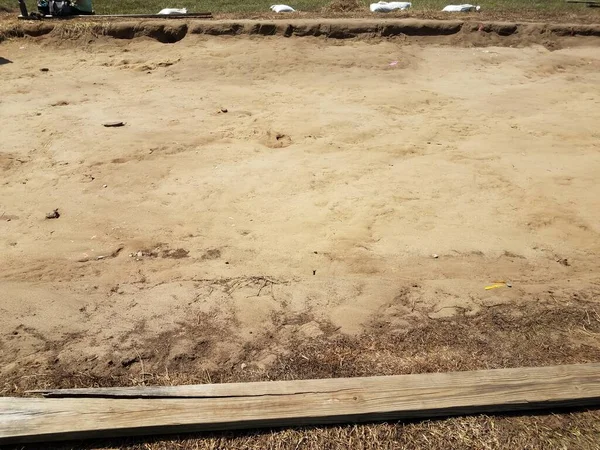 brown dirt or soil at archeology dig site