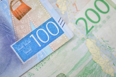 İsveç Ulusal para banknot makro çekim.