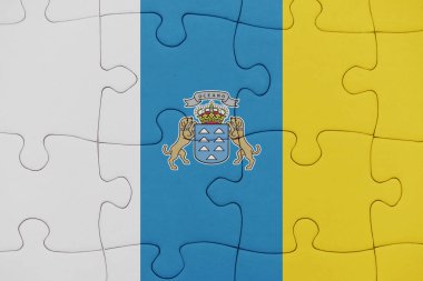 Kanarya Adaları ulusal bayrak ile bulmaca.