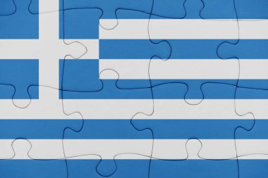 Yunanistan ulusal bayrak ile bulmaca.