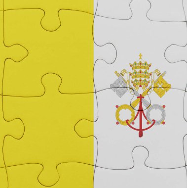 Vatikan şehrinin ulusal bayrağı ile bulmaca.