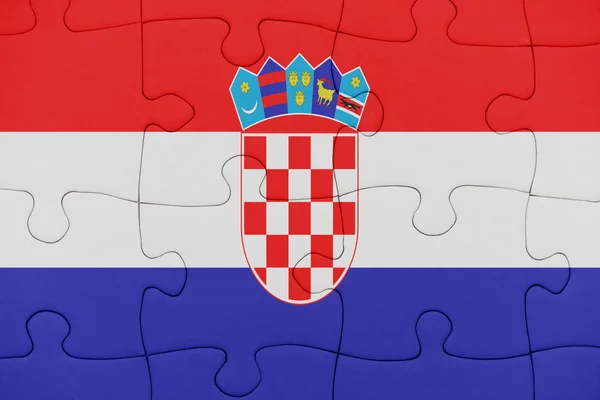 Puzzle con la bandiera nazionale della croazia . — Foto Stock