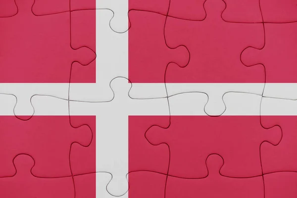 Danimarka ulusal bayrak ile bulmaca. — Stok fotoğraf