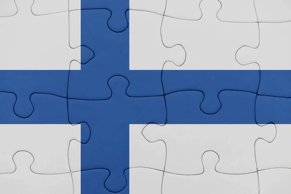 Puzzle z Flaga narodowa Finlandii. — Zdjęcie stockowe