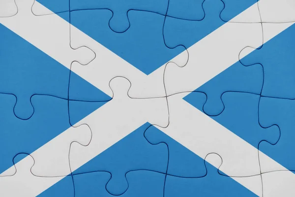 Puzzle with the national flag of scotland. — Stock Photo, Image