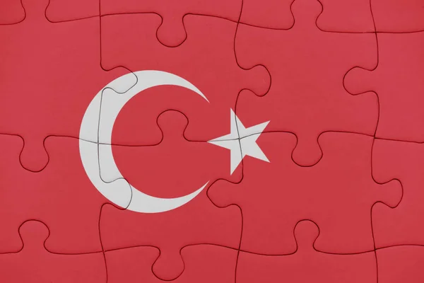 Головоломка з національним прапором Туреччини . — стокове фото