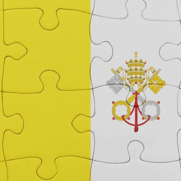 puzzle with the national flag of vatican city.