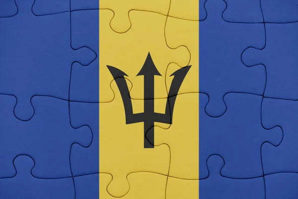 Barbados bayrağı ile bulmaca. — Stok fotoğraf