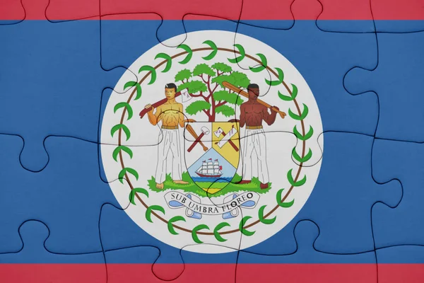 Puzzel met de nationale vlag van belize. — Stockfoto