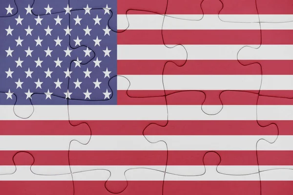 Puzzle z flagi narodowej w Stany Zjednoczone Ameryki. — Zdjęcie stockowe