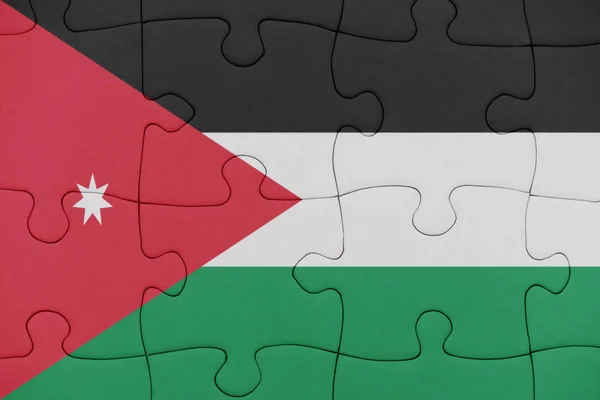 Puzzle z flagi narodowej Jordanii. — Zdjęcie stockowe