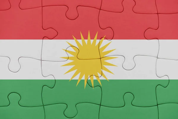 Puzzle z flagi narodowej z Kurdystanu. — Zdjęcie stockowe