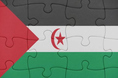Sahrawi Arap Demokratik Cumhuriyeti ulusal bayrağı ile bulmaca.