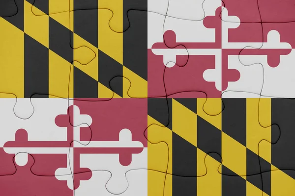 Puzzle con la bandiera dello stato del Maryland . — Foto Stock