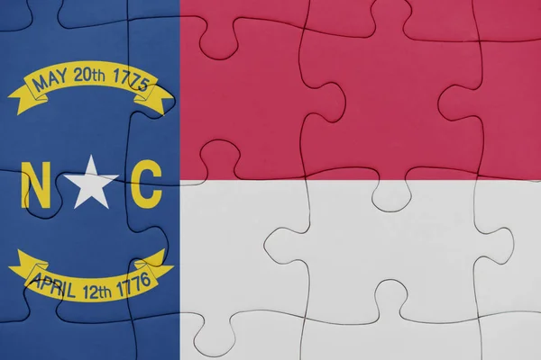 Puzzle with the flag of north carolina state. — Stock Photo, Image