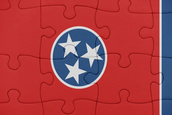 Puzzel met de vlag van tennessee. — Stockfoto