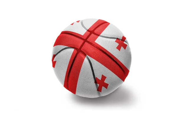 Piłka do koszykówki z Narodową flagą Gruzji na białym tle — Zdjęcie stockowe