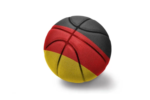 Basketbal bal met de nationale vlag van Duitsland op de witte achtergrond — Stockfoto