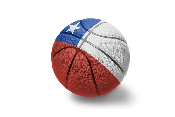 篮球与国旗的智利在白色背景 — 图库照片