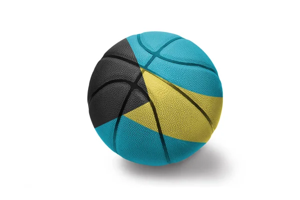 Ballon de basket avec le drapeau national des bahamas sur le fond blanc — Photo